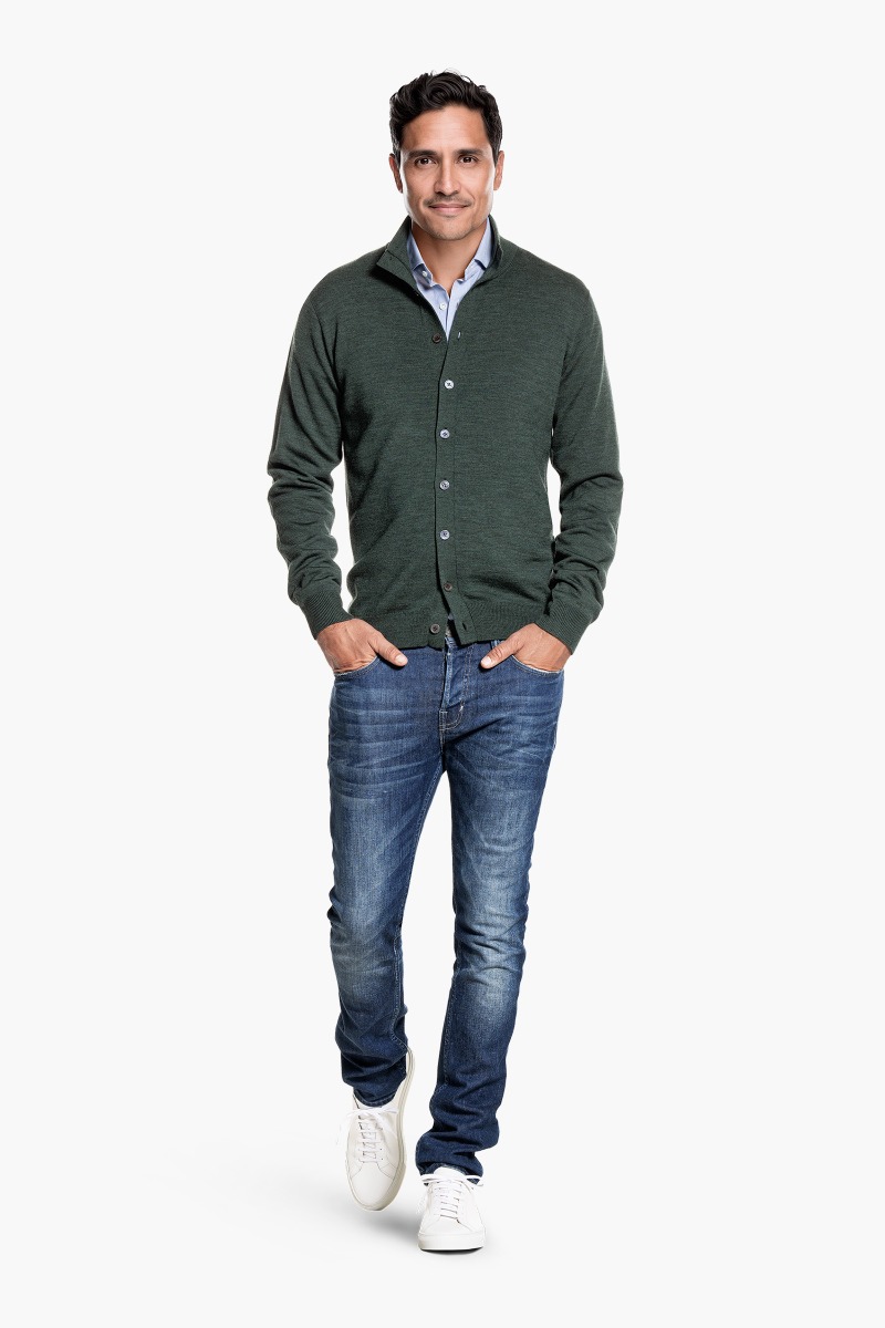 Vest Button Easy Fit British Green
