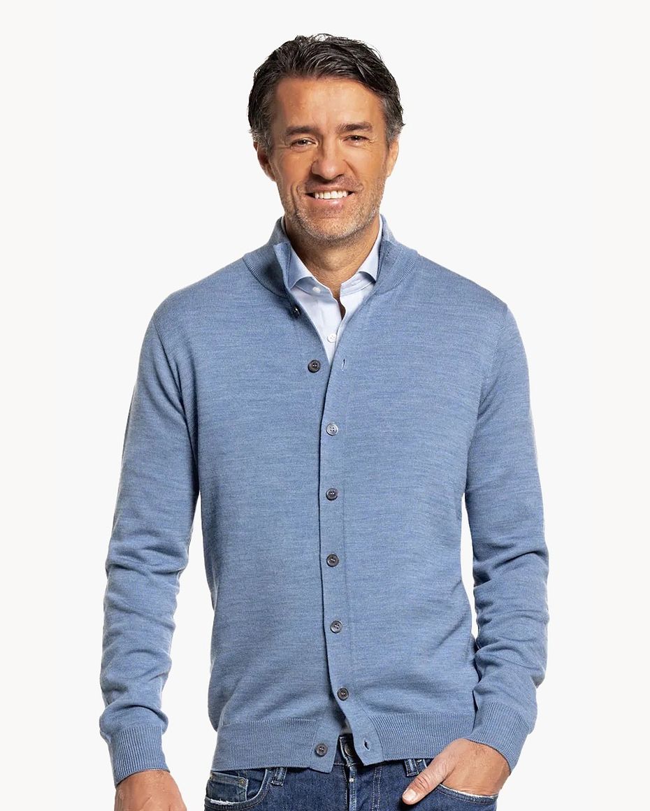 Vest Button Easy Fit Ice Blue