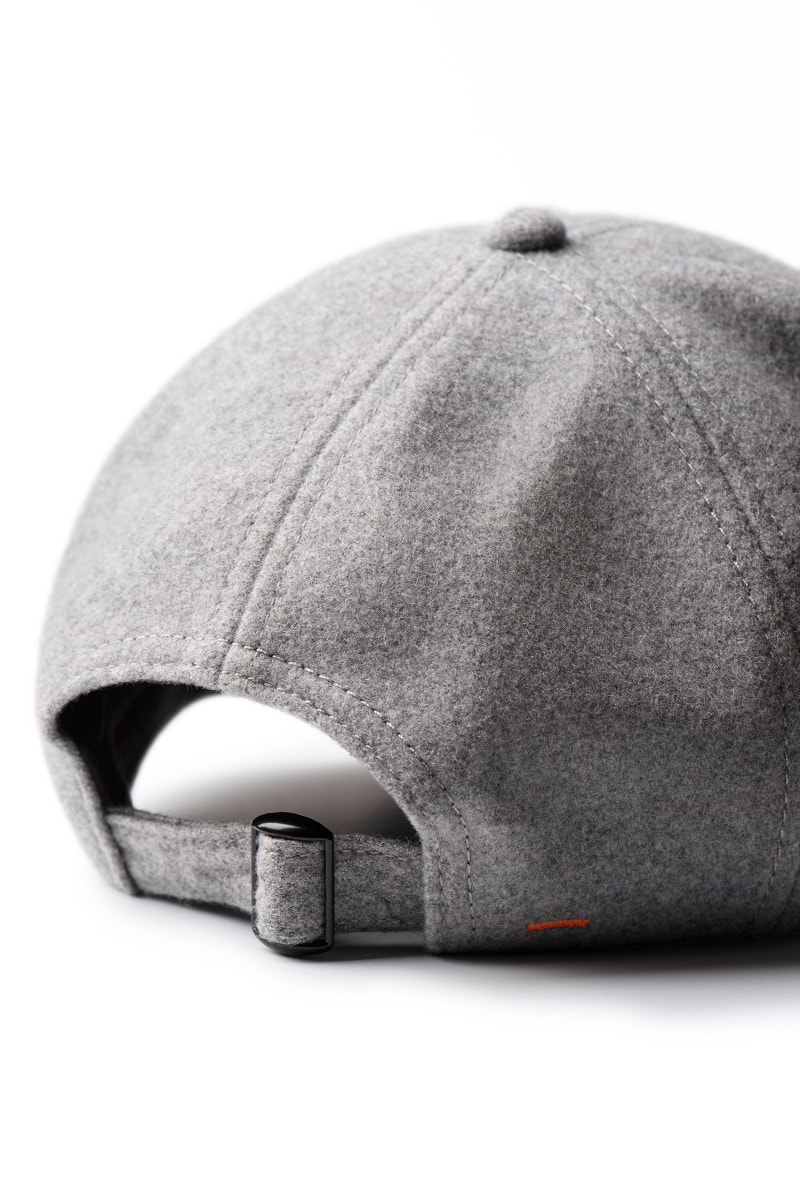 Wool Baseball Cap Light Grey Brushed - Hover
