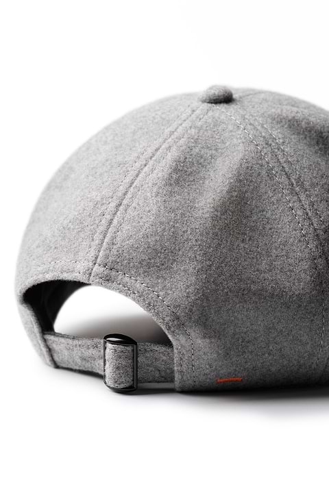 Wool Baseball Cap Light Grey Brushed - Base Image