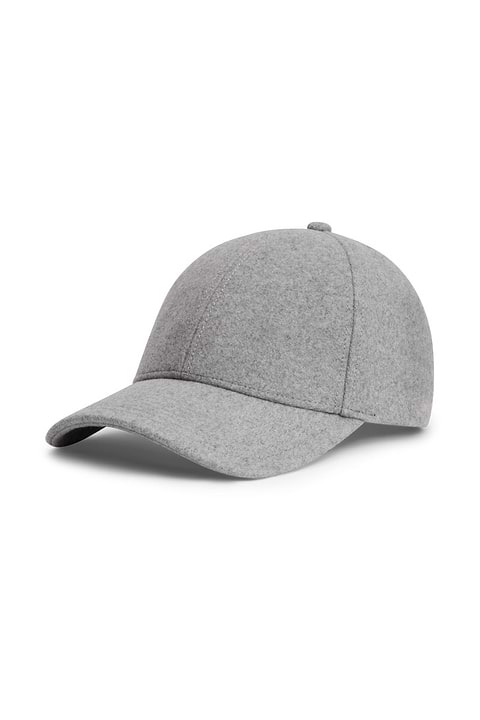 Wool Baseball Cap Light Grey Brushed - Base Image