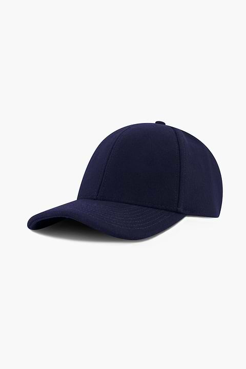 Wool Baseball Cap Navy Blue - Base Image