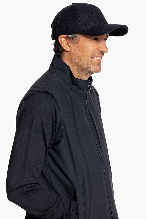 Wool Baseball Cap Navy Blue - Base Image