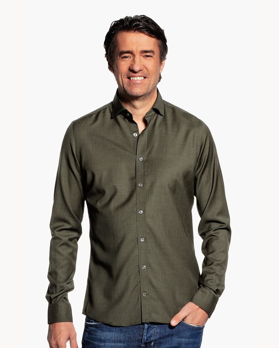 Joe Woven Shirt Army Classic