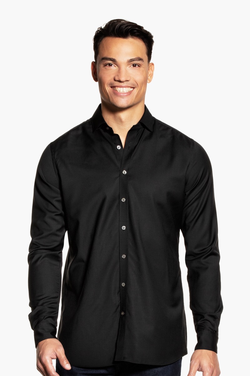 Joe Woven Shirt Extra Long Deep Black