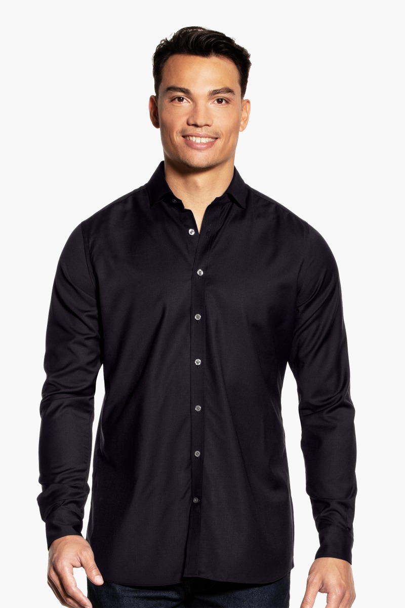 Joe Woven Shirt Extra Long Very Dark Navy 
