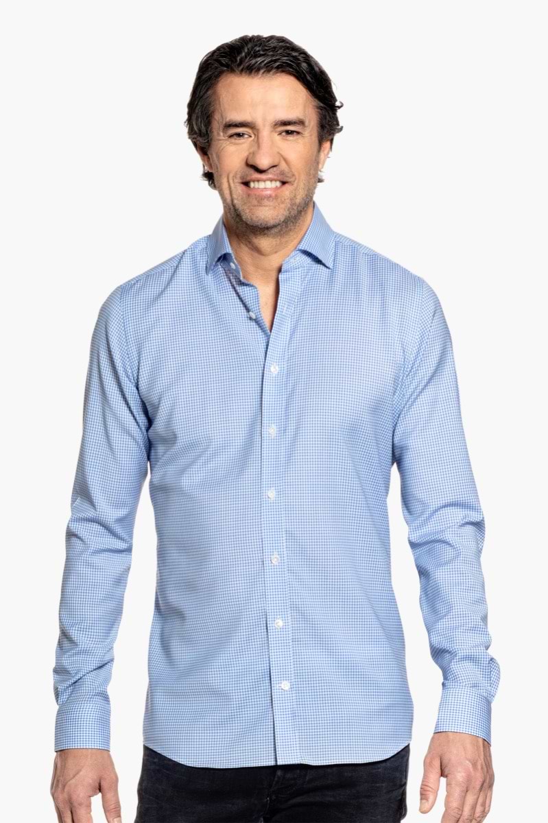 Joe Woven Shirt Gingham Light Blue