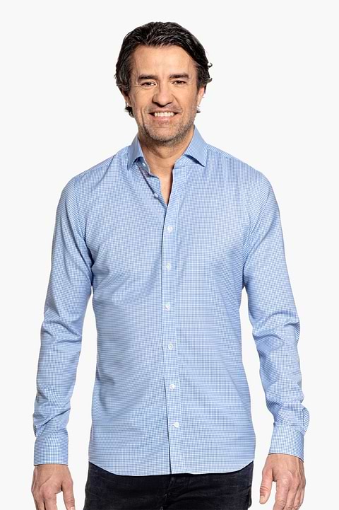 Joe Woven Shirt Gingham Light Blue - Base Image