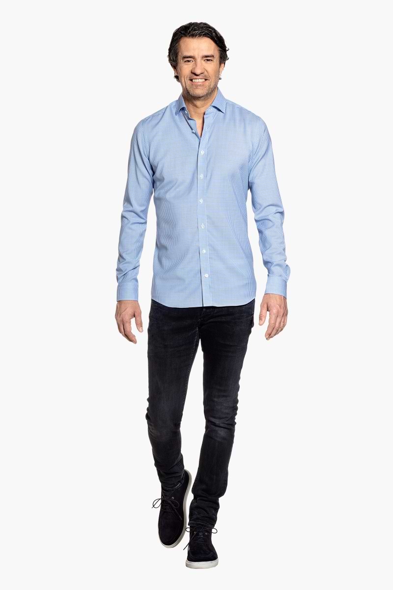 Joe Woven Shirt Gingham Light Blue
