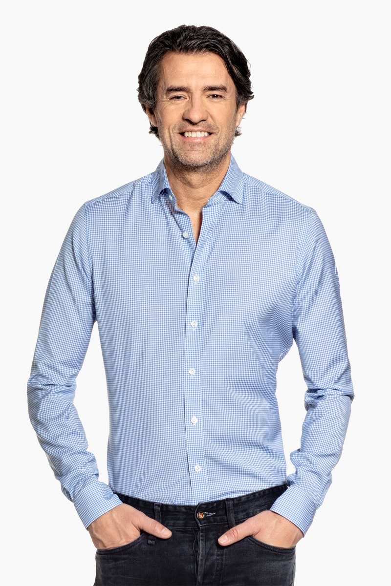 Joe Woven Shirt Gingham Light Blue