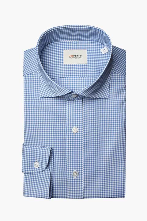 Joe Woven Shirt Gingham Light Blue - Base Image