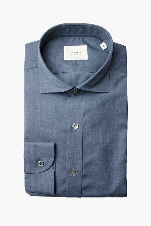 Joe Woven Shirt Light Denim Blue - Base Image