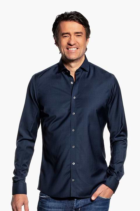 Joe Woven Shirt Navy Blue - Base Image