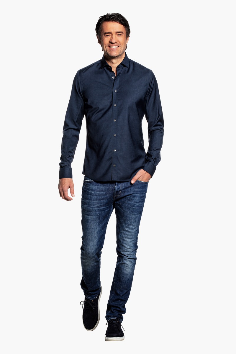Joe Woven Shirt Navy Blue