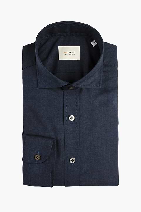 Joe Woven Shirt Navy Blue - Base Image