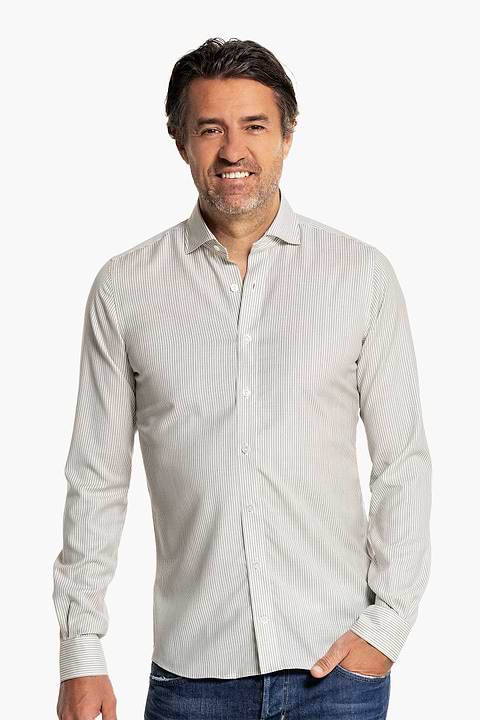 Joe Woven Shirt Stripe Grey - Base Image