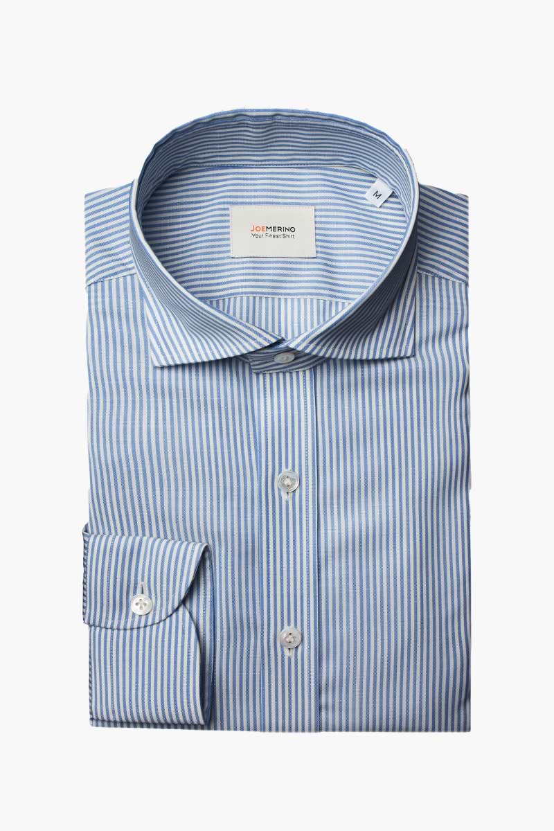 Joe Woven Shirt Extra Long Stripe Jeans Blue