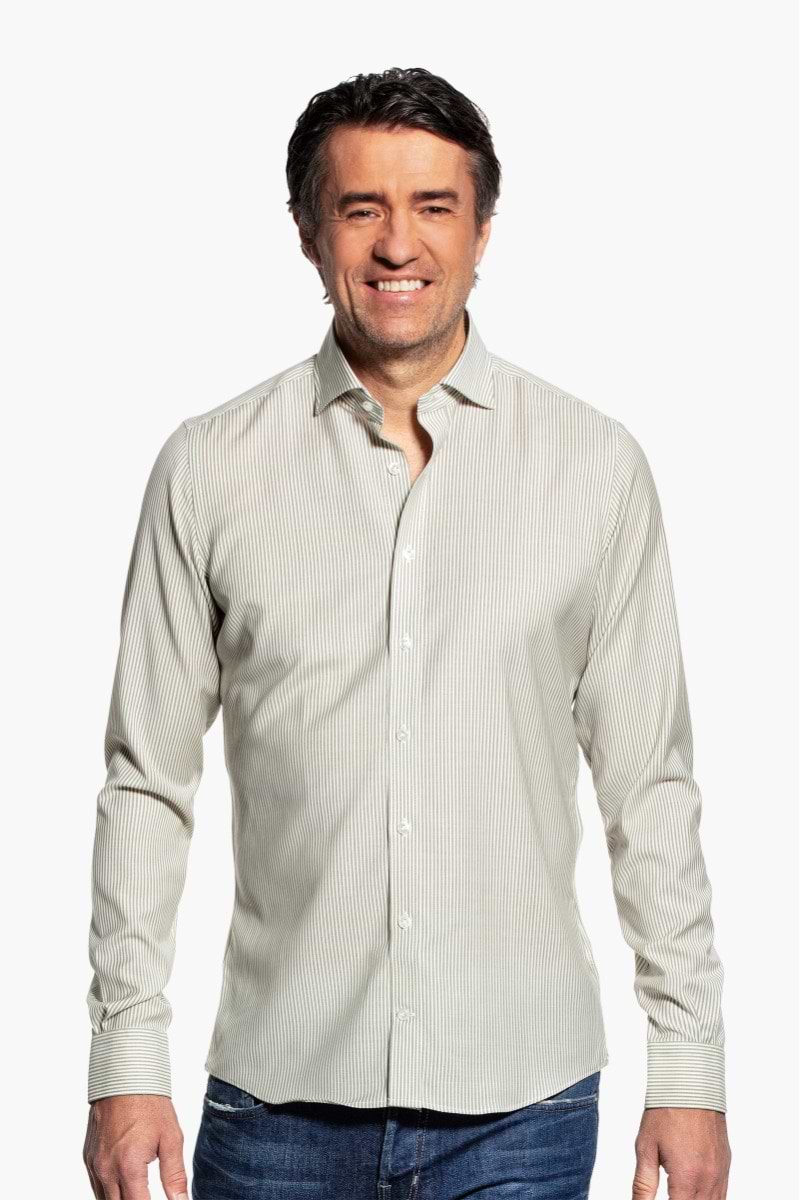 Joe Woven Shirt Stripe Kaki
