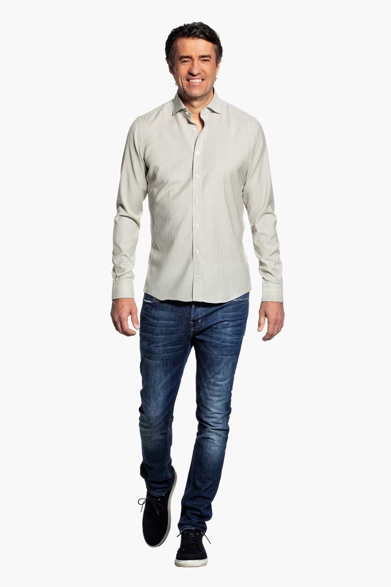 Joe Woven Shirt Stripe Kaki