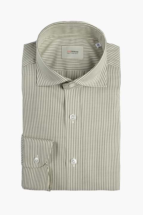 Joe Woven Shirt Stripe Kaki - Base Image