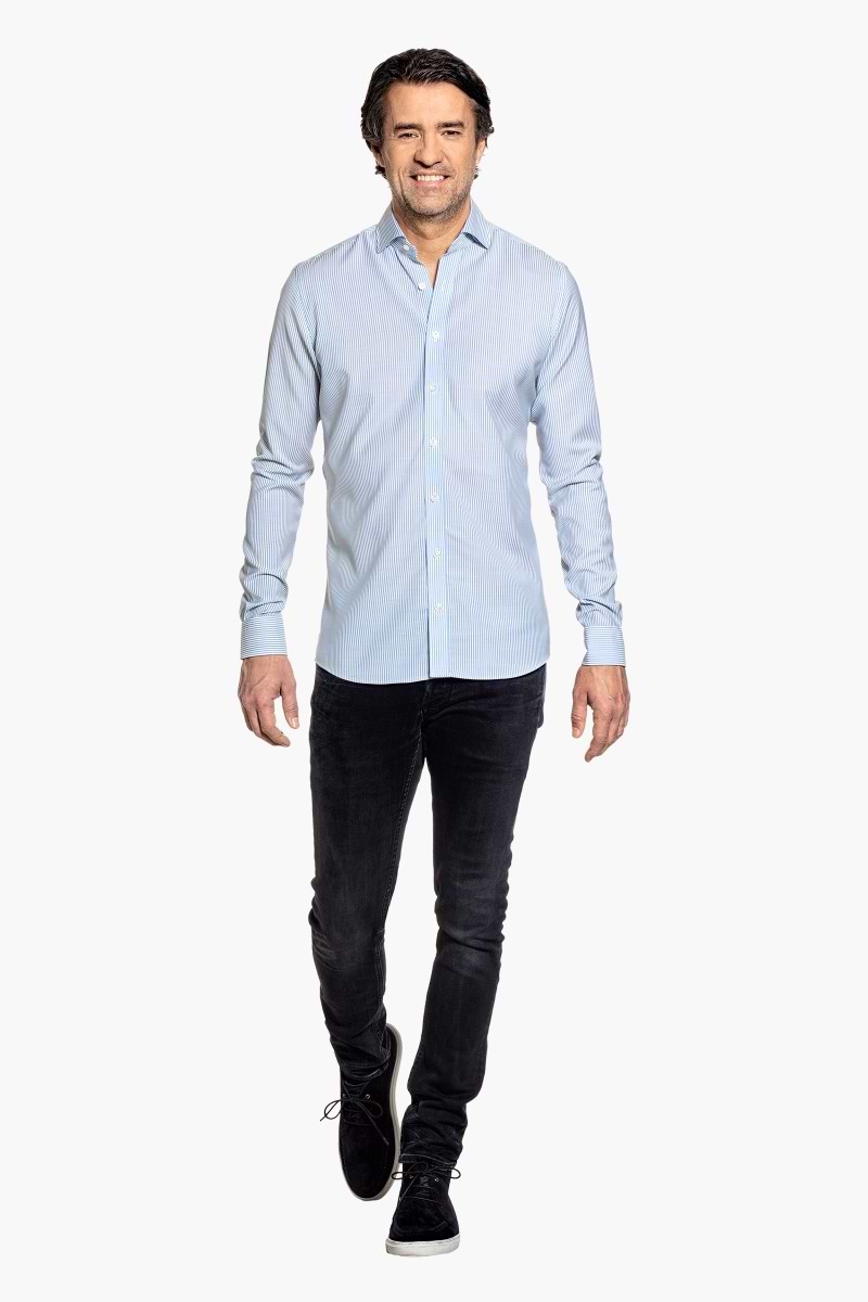 Joe Woven Shirt Stripe Light Blue 