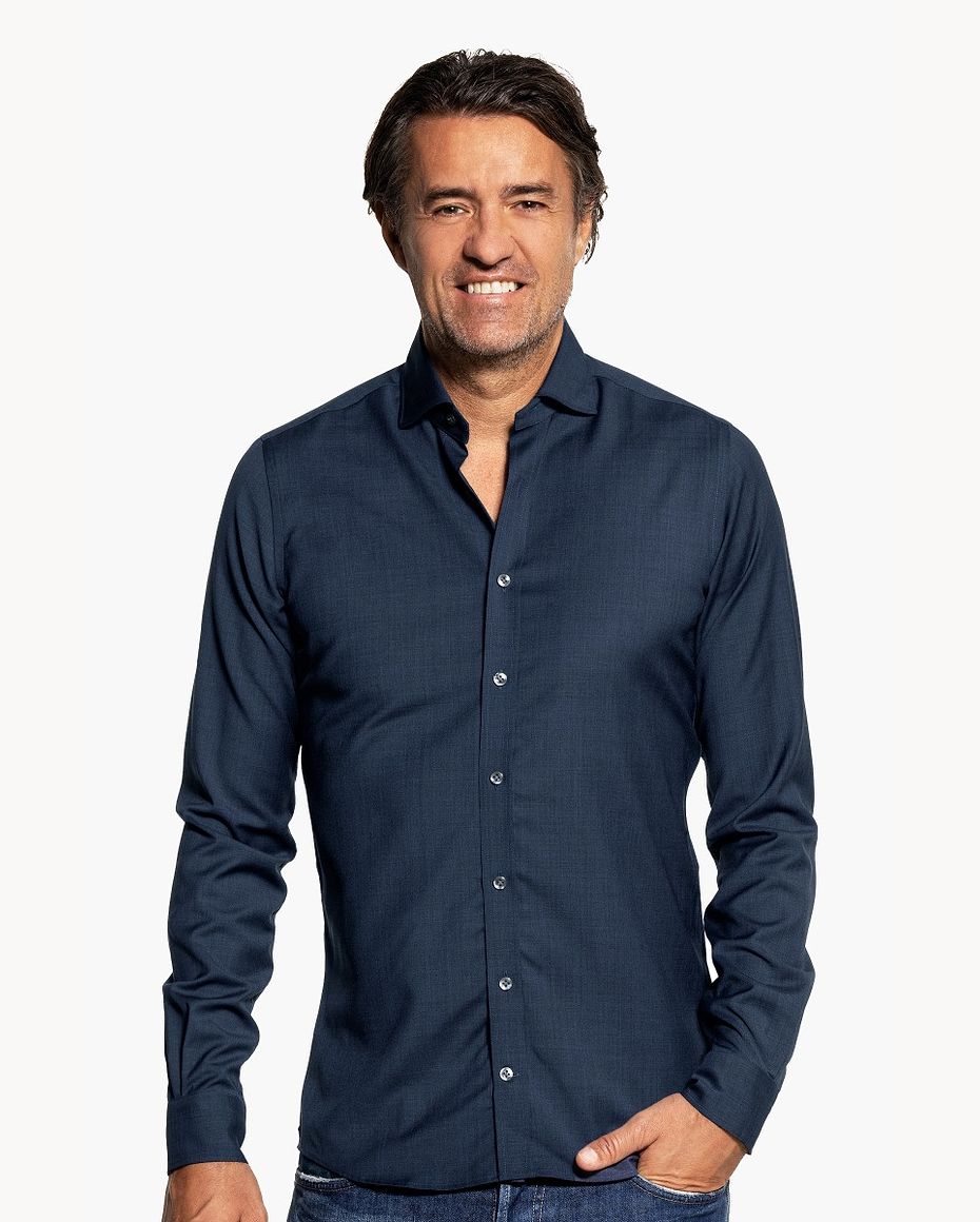 Joe Woven Shirt Indigo Blue