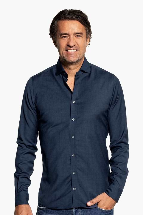 Joe Woven Shirt Indigo Blue - Base Image