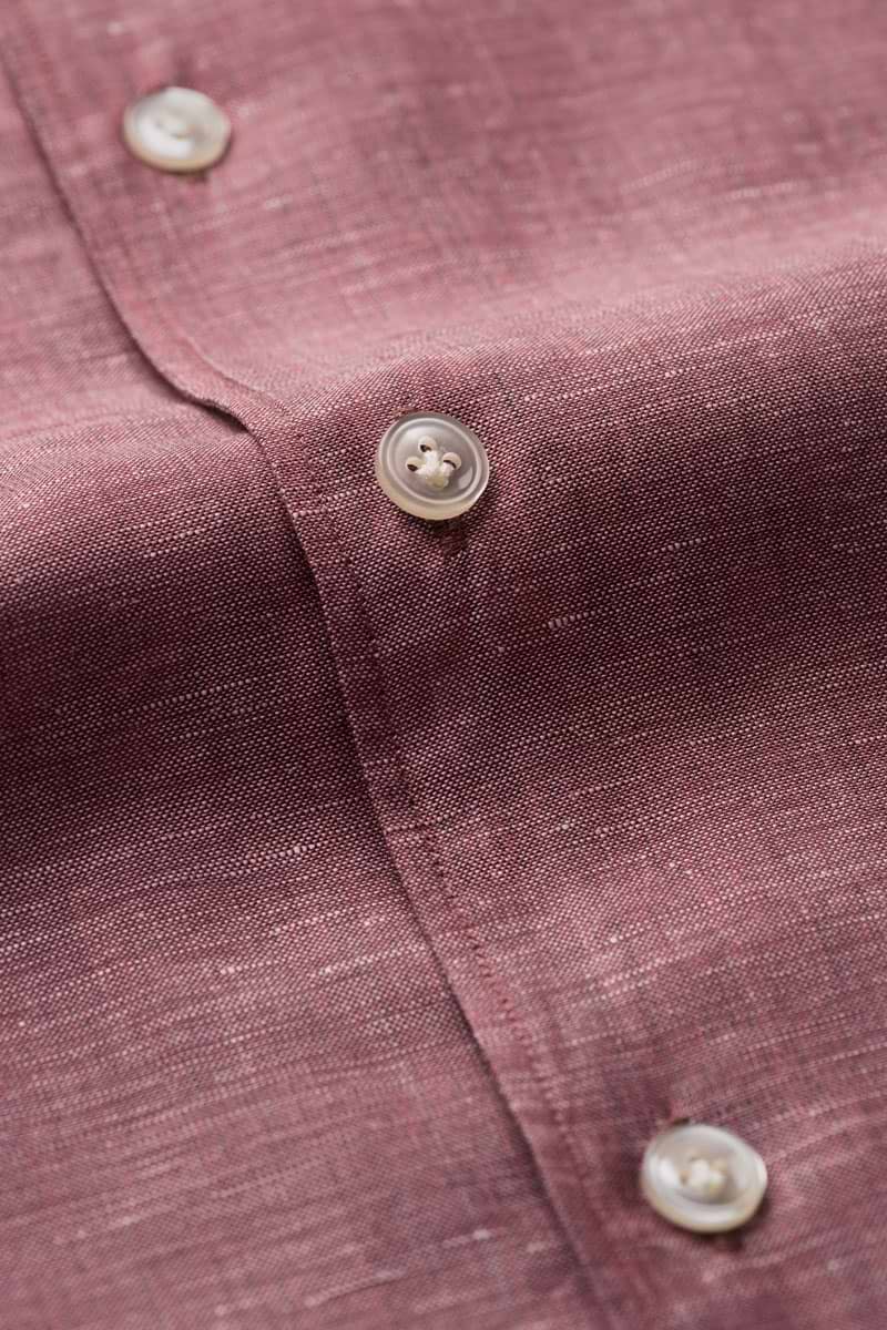 Wool Linen Shirt Brick Red