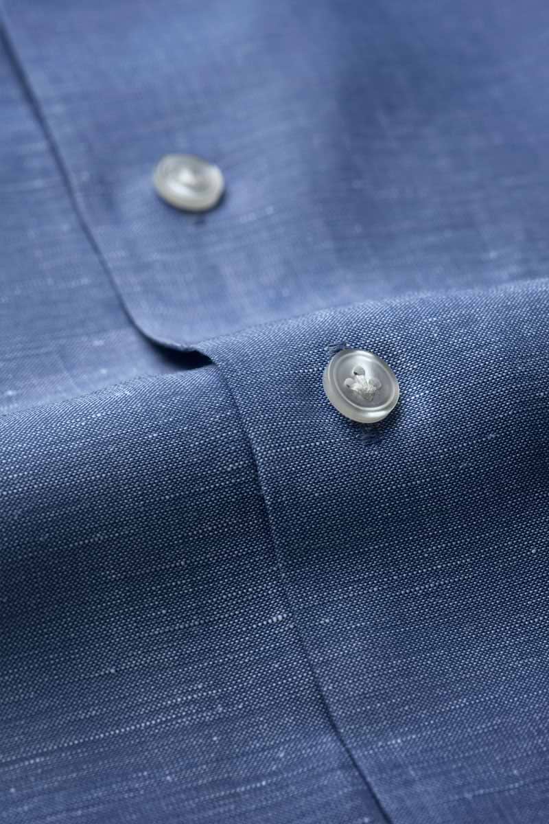 Wool Linen Shirt Jeans Blue