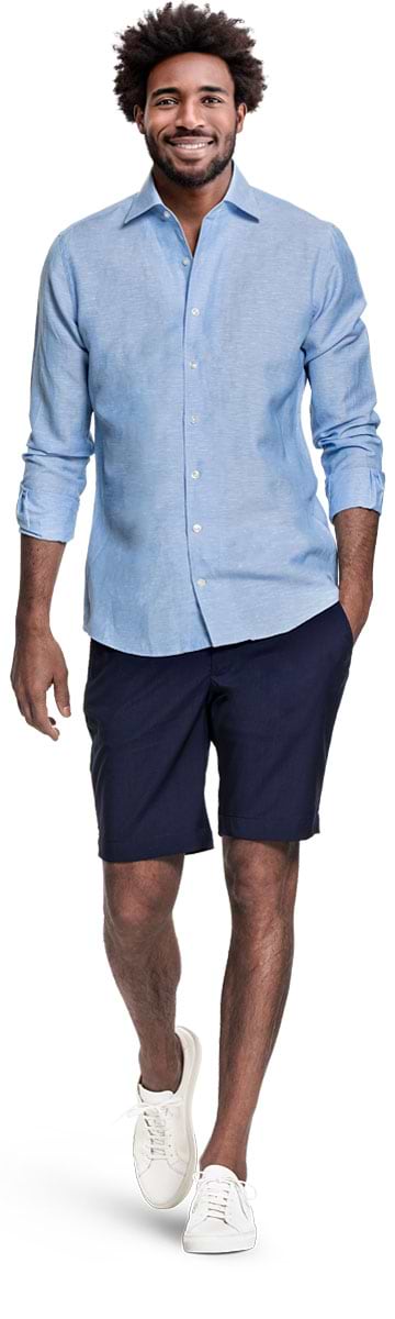 Wool Linen Shirt Sky Blue