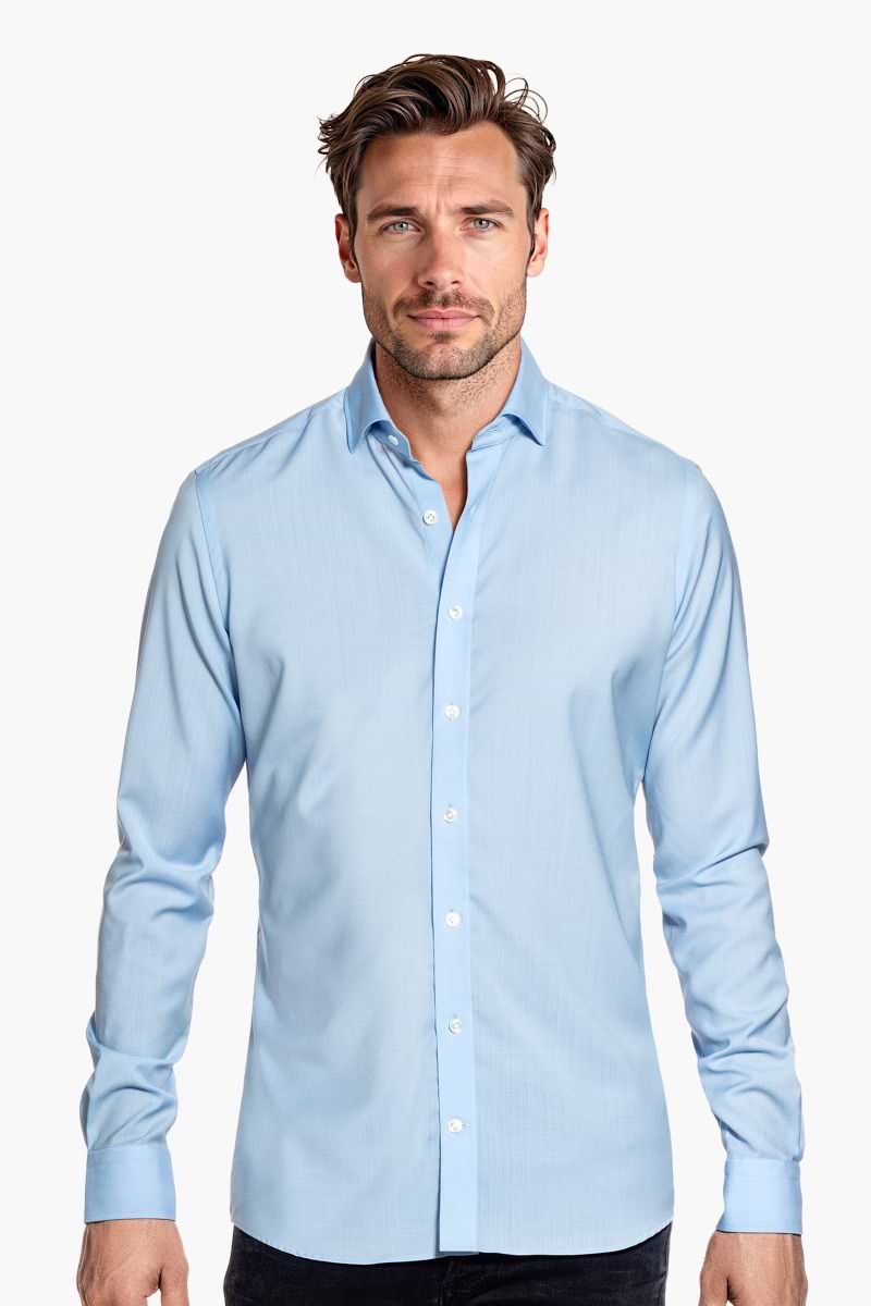 Woven Shirt Extra Long Light Blue 
