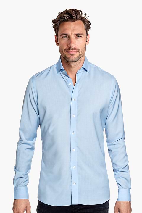 Woven Shirt Extra Long Light Blue  - Base Image