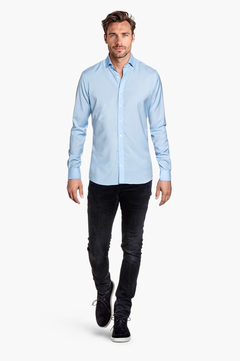 Woven Shirt Extra Long Light Blue 