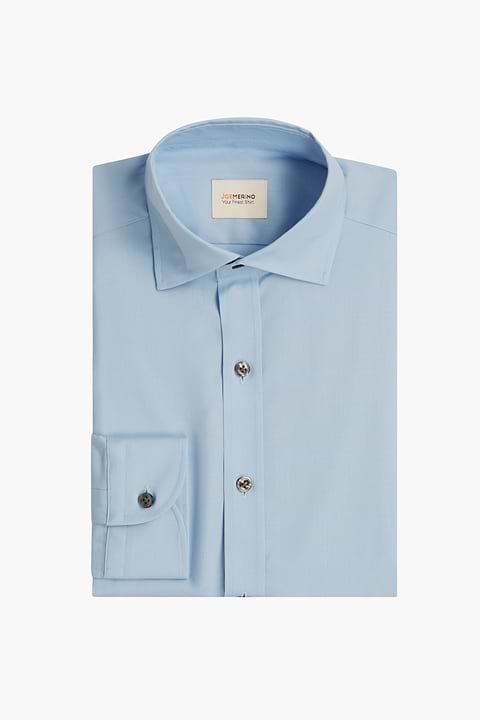 Woven Shirt Extra Long Light Blue Grey Buttons - Base Image
