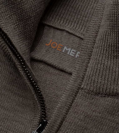 Trui met rits van merinowol