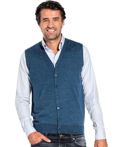 Herren Strickjacke blau