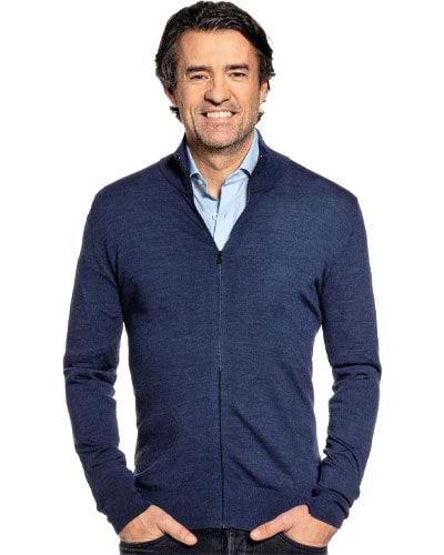 Strickjacke Herren blau
