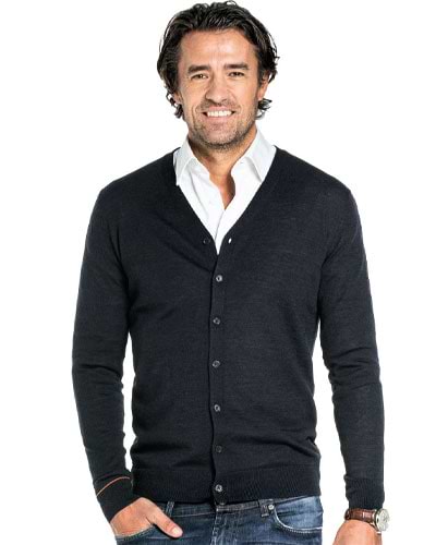 Strickjacke Herren blau