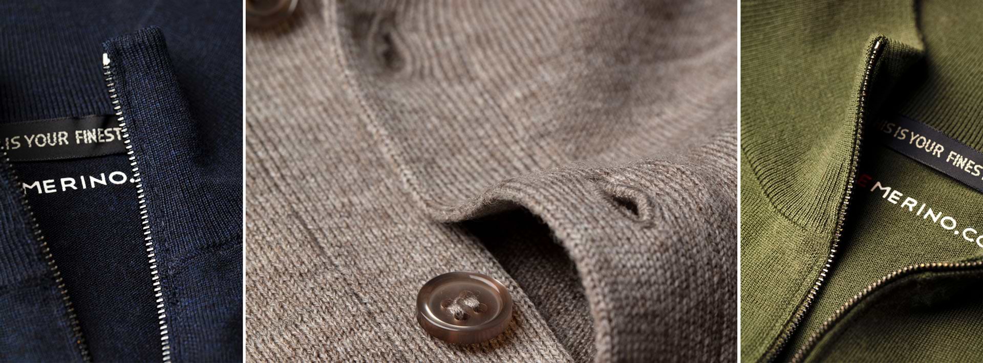 Eine Kombo aus unterschiedlichen Merino Strickjacken für Männer