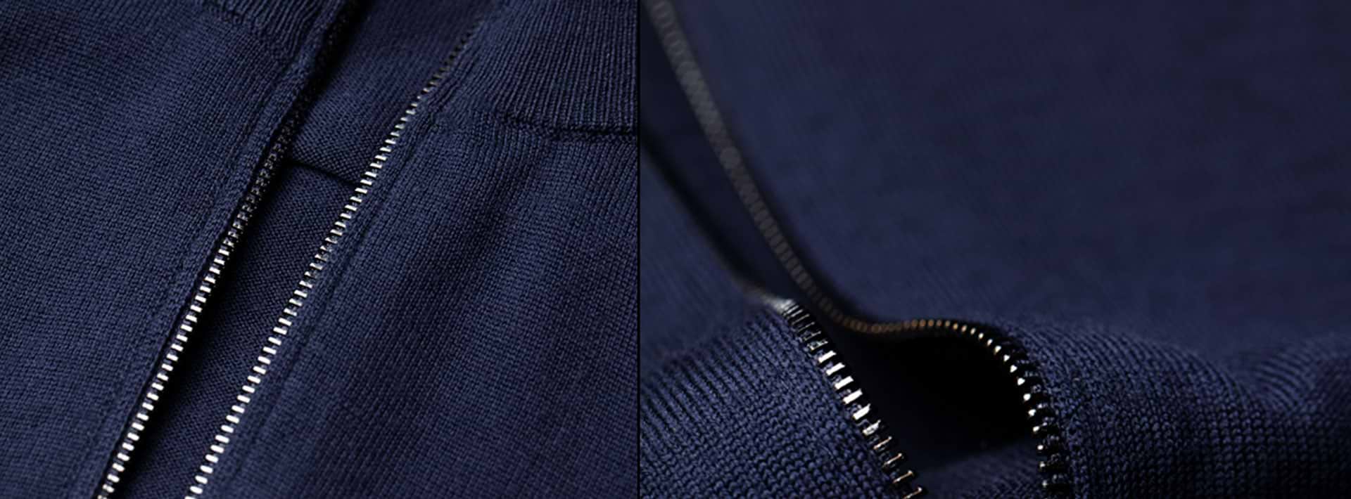 Detailfoto von Strickjacke für Herren mit Reißverschluss