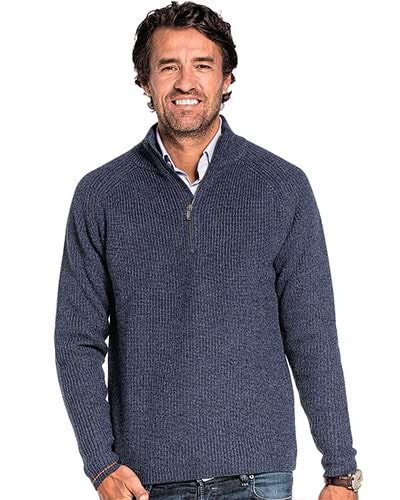 Dunkelblauer Wollpullover für Herren