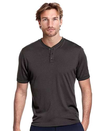 Grijs t-shirt met 3 knopen van merinowol