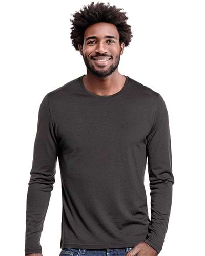 Grijs t-shirt met lange mouw van merinowol