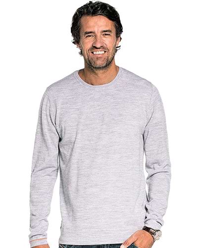 Grauer Wollpullover mit Rundhalsausschnitt