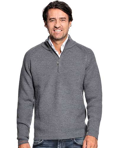 Grauer Wollpullover für Herren