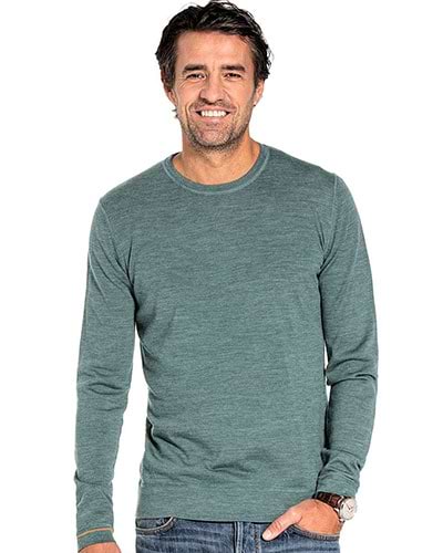 Grüner Pullover Herren mit Rundhalsausschnitt