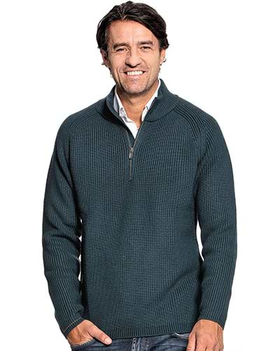 Grüner Wollpullover für Herren