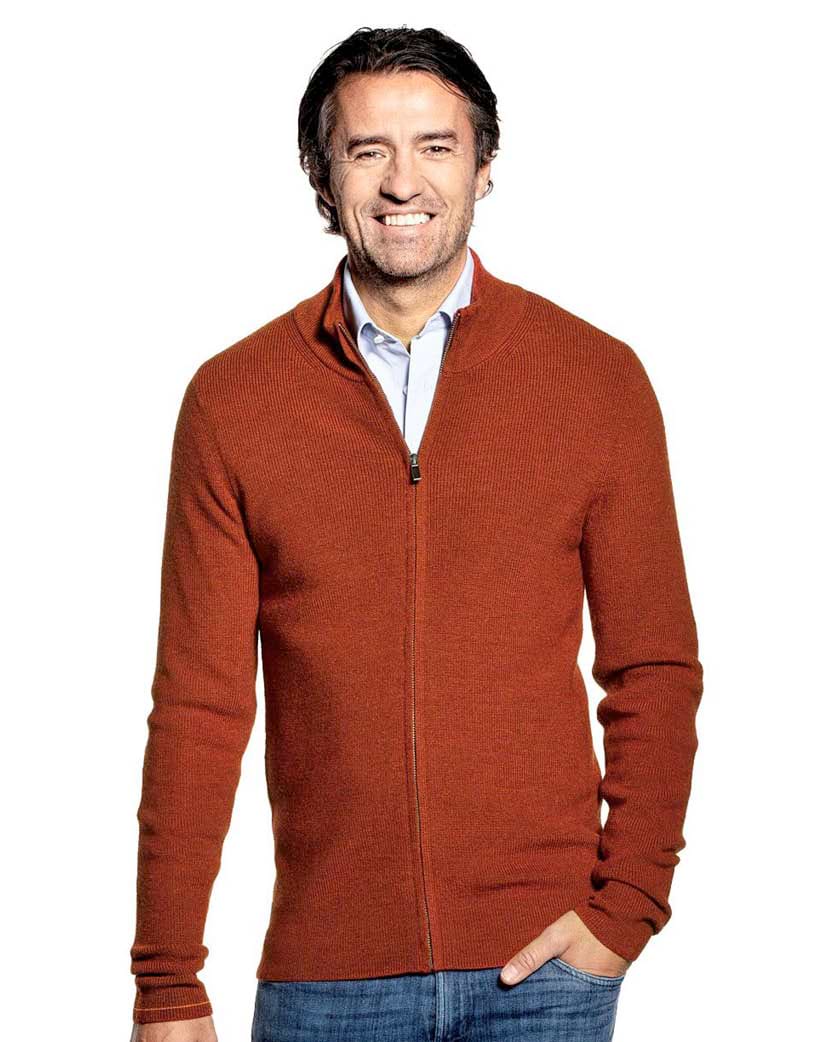 Strickjacke Herren Orange