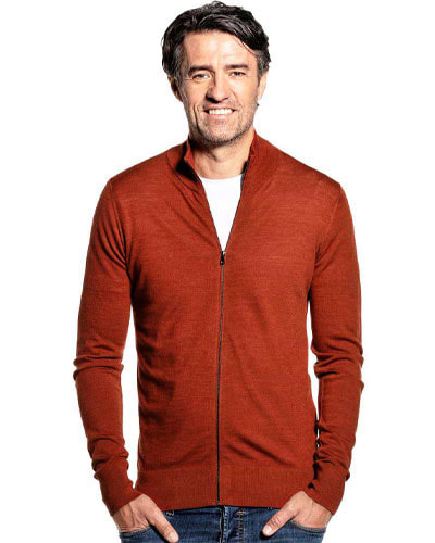 Strickjacke Herren Orange