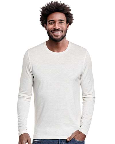 Wit t-shirt met lange mouw van merinowol